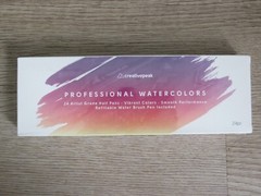 Creative Peak Professional Watercolor~ 24 Artist Grade Half Pan~ Water Brush Pen
