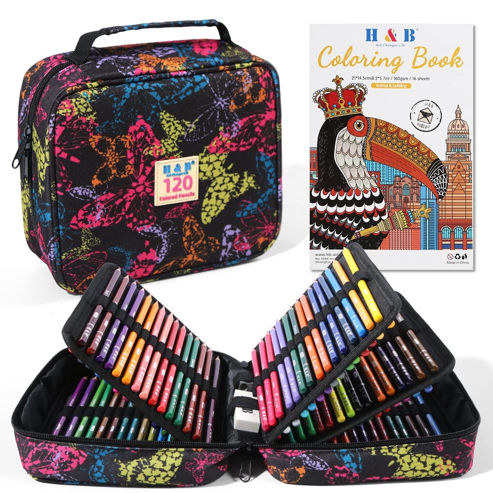 COLORED PENCILS Drawing Sketching Art Supplies 120 Pcs H B