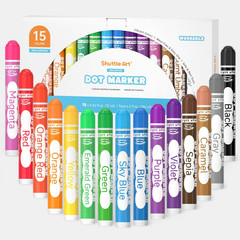 Dot Markers, 15 Colors Washable Markers for Toddlers,Bingo Daubers Supplies Kids