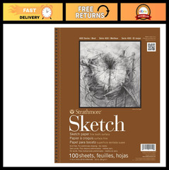 Wire Bound Sketch Pad 11×14″ – 100 Sheets, 60 lb White Paper for Drawing & Art