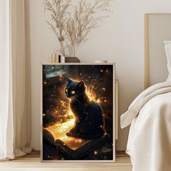GEEHEIY Black Cat Diamond Art Kits for Adults, 5D 12*16 inch, TRTDNFDP1P07