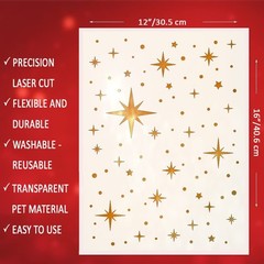 Large Star Stencil for Painting (12×16 Inch) – 12 inches x 16 inches, White
