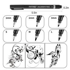 Calligraphy Pen,6 Size Calligraphy Pens for Writing,Brush Pens Calligraphy Se…