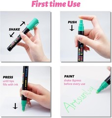8 Colors Chalk Markers, Chalk Pens, Erase Marker, Non-Toxic, Water-Based, Revers