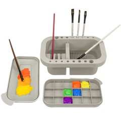 MyLifeUNIT Paint Brush Cleaner, Holder and Organizers with Grey