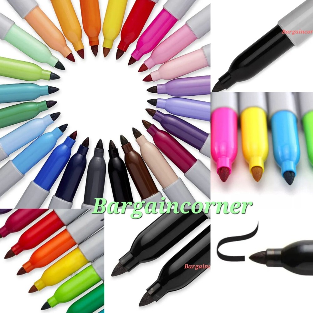 Permanent Marker Bullet Tip Art Home School Office Black Or Colour Pen Markers