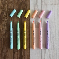 Marvy Uchida 8000-6P Pastel Liner Pen Set, Large Tip, Multiple Colors