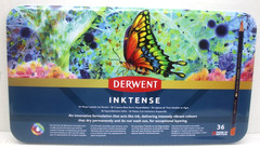 Derwent Inktense 36 Tin Set of Assorted Artists Colour Water-Soluble Ink Pencils