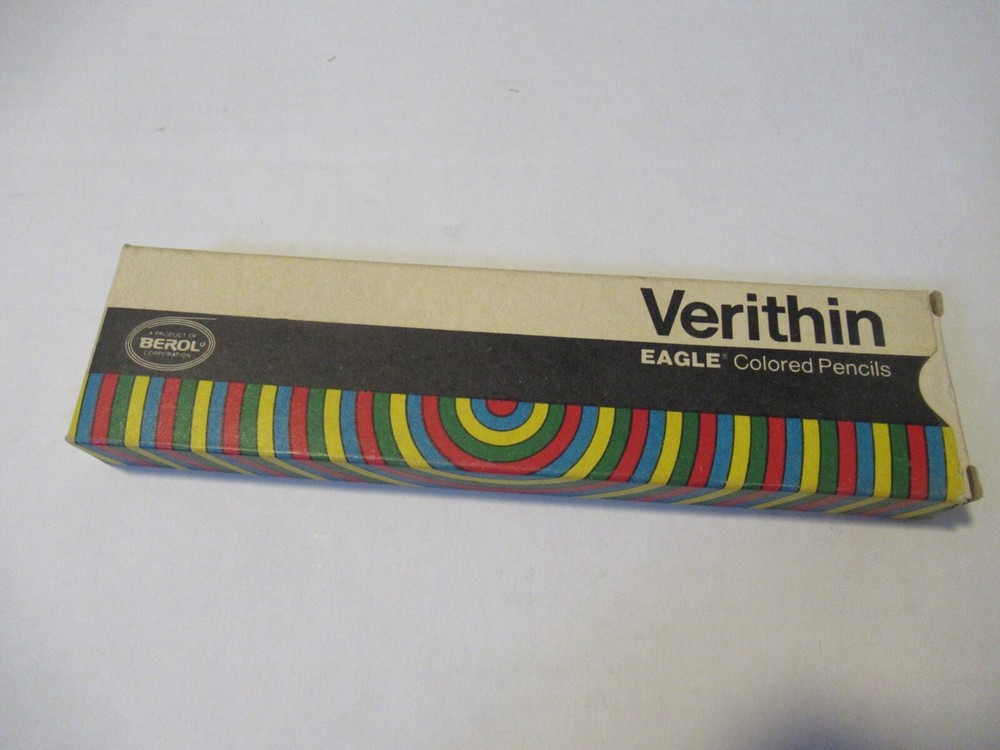 Verithin Eagle Colored Pencils 745 CARMINE RED Berol USA Made Box of 12 Vintage