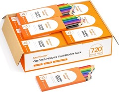 720 Bulk Colored Pencils Set – 12 Colors – Pre-sharpened