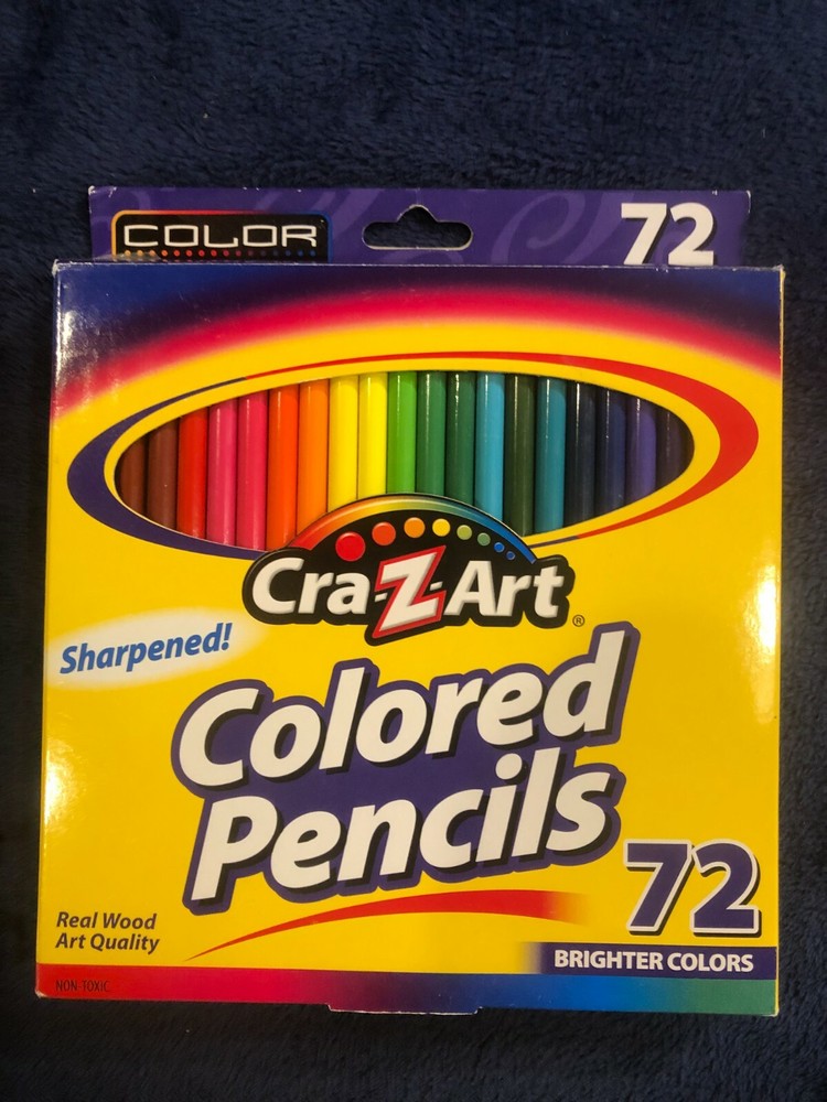 COLORED PENCILS, 72 Count Craz-Z-Art Assorted Sharpened Art Supplies