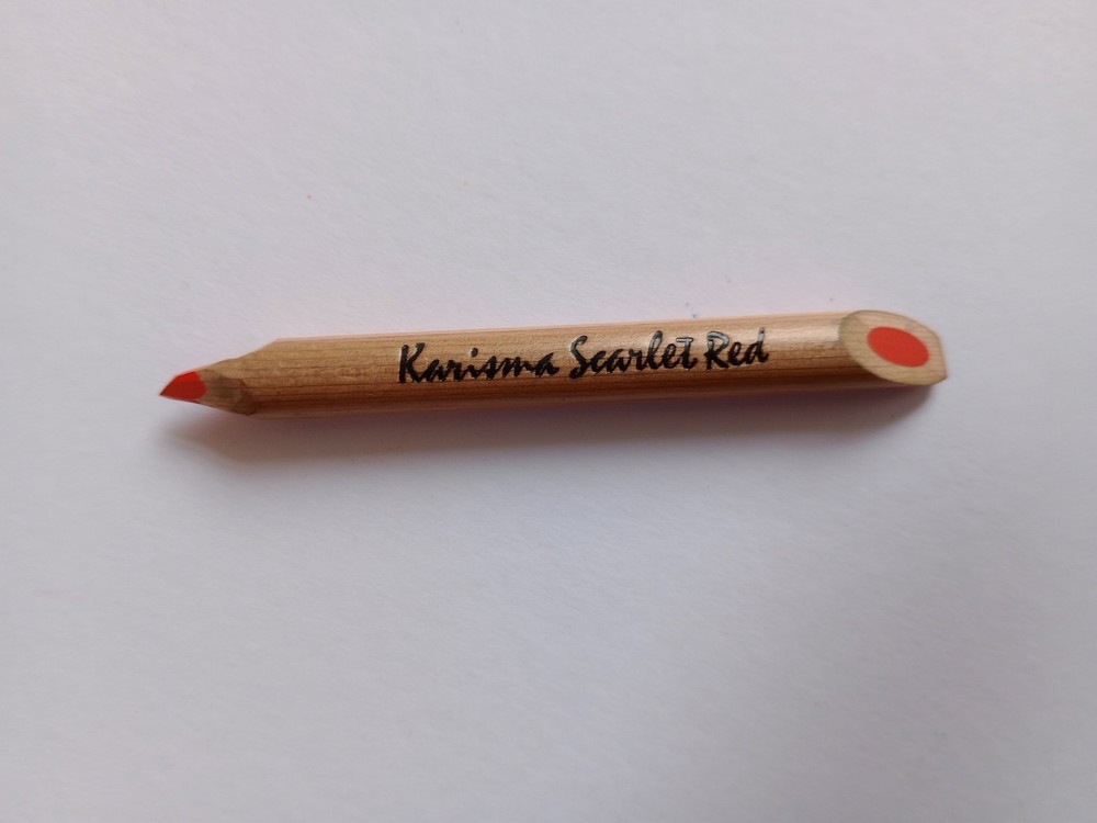 Rare Vintage Unnumbered Karisma Coloured Pencil Scarlet Red Used Karismacolor GC