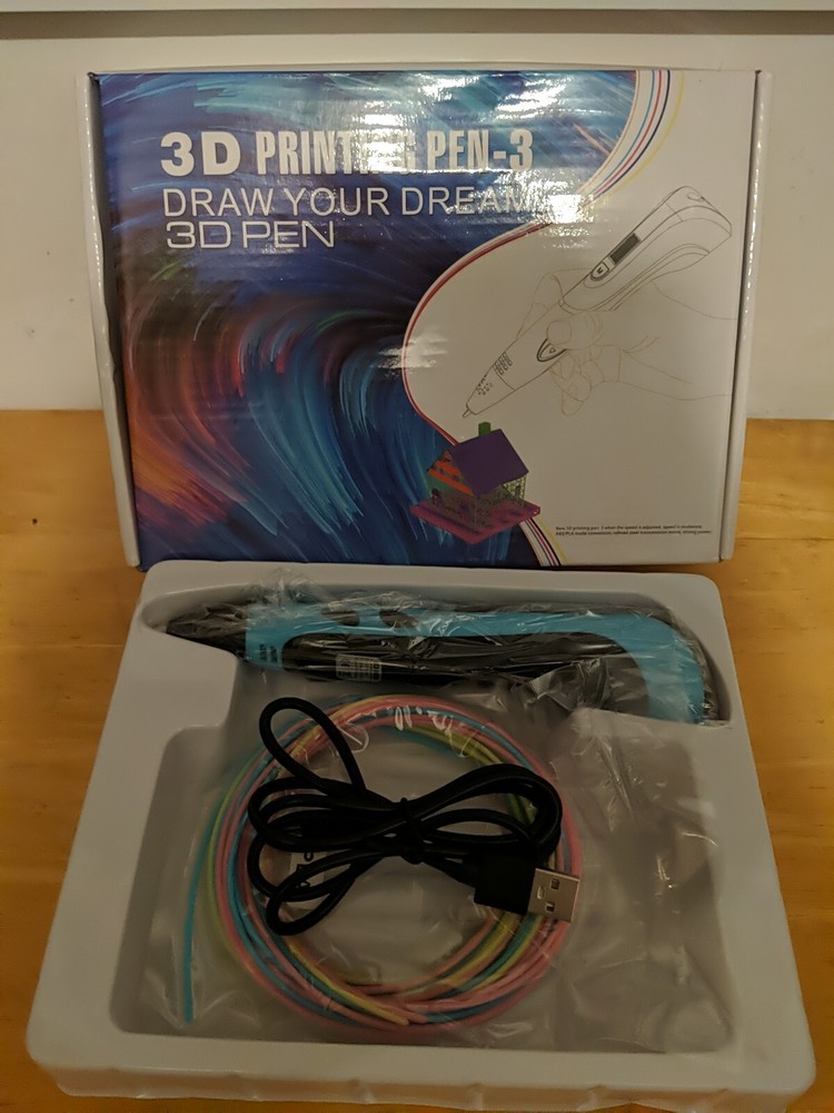 3D Printing Pen-3. ABS/PLA Filament Compatible. 3 Colour Filament Included