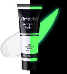 Neutral Glow in the Dark Acrylic Paint Set, 120Ml / 4.05Oz | Non-Toxic, Waterpro