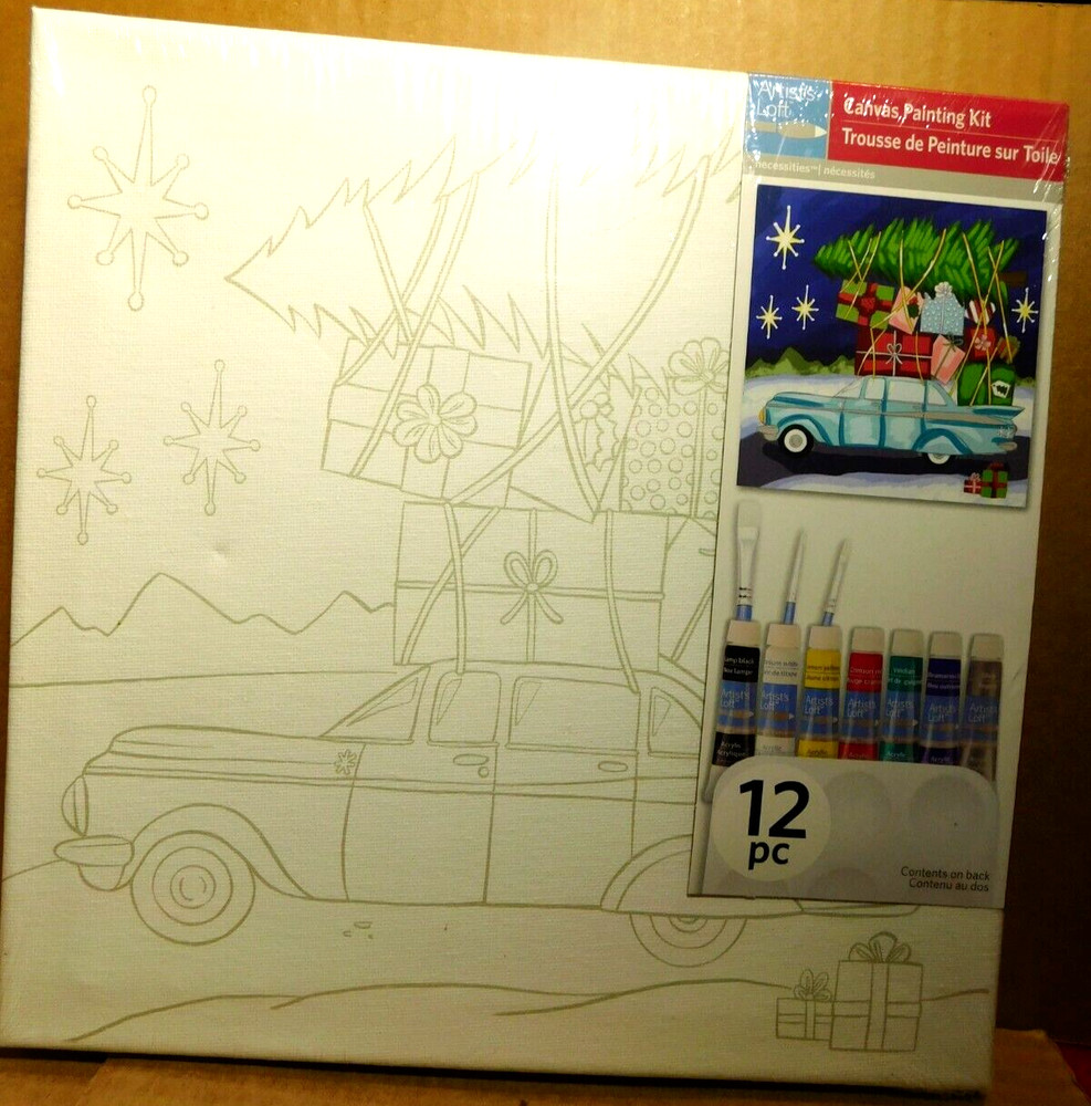 HC~Artist’s Loft Canvas Painting Kit 12 Piece Set ASTM D-4236 Christmas Artwork