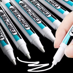 0.7/1.0/2.5MM White Permanent Marker Pens Markers Paint Pen for Wood Plastic Lea