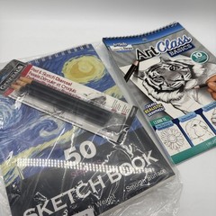 NEW Sketchbook 50 page & General’s Peel And Sketch Charcoal Pencils, Art Book