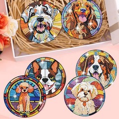Zythron 8 PCS Dog Diamond Art Coasters Painting 5X5X0.5,