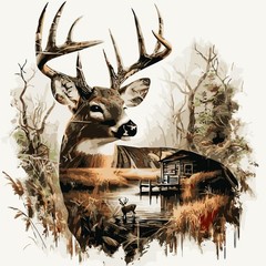 Paint by Numbers Kit for Adults Beginner,Deer Easy Paint by Number Kits Canva…