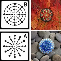 4Pcs Mandala Dot Painting 5.9×5.9 inches, 5.1×5.1 5.5×5.5 inches