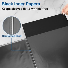 Art Portfolio Binder 11×17″ – 60 Page Heavy Duty Plastic with Black Inner Sheets
