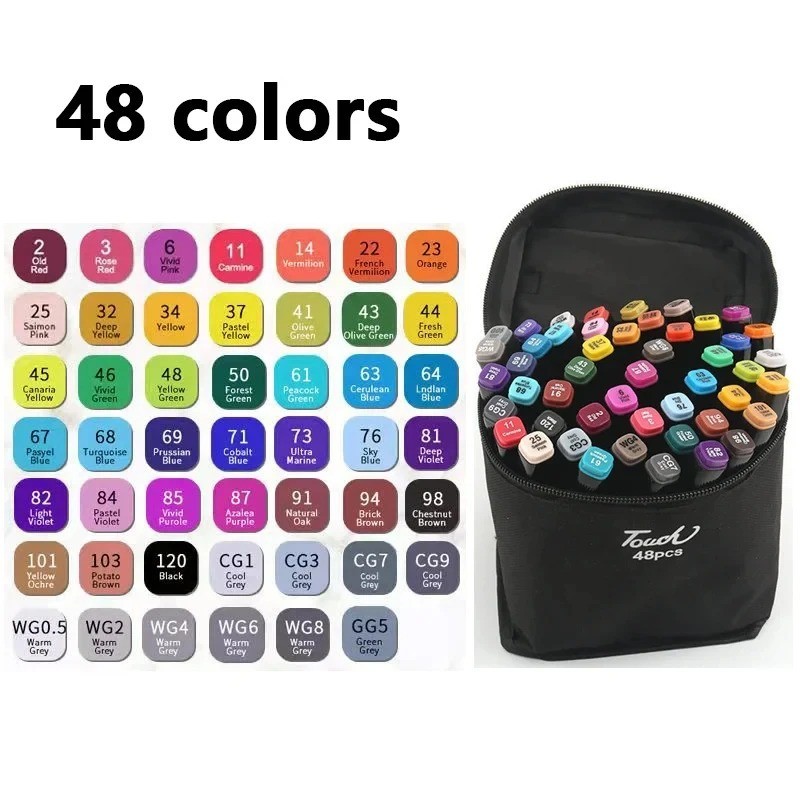 24–80 Color Dual Tip Art Markers Set – Oily Sketch & Manga Pens