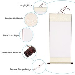 35×16 Inch Xuan Paper Scroll, 2 Pack Silk Half Raw Ripe Blank Hanging Xuan Pa…