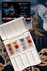 12 Watercolor Paint White Nights® Travel Set METALLIC + PASTEL Palette RUSSIA