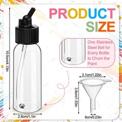 20 Set Airbrush Siphon Bottles Jars 1.06 Ounce(30cc) Plastic Paint Containers…
