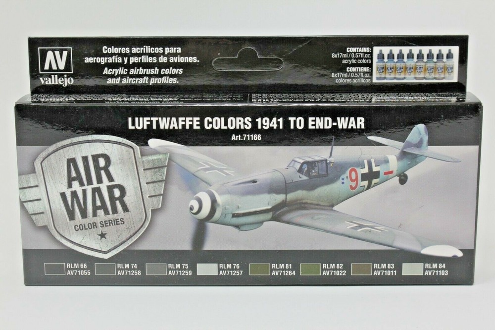 Vallejo Model Air Paint Set: Luftwaffe Colours 1941 to End-War – VAL71166