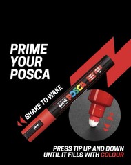 UNI POSCA PAINT MARKER PEN PC-7M LARGE BULLET TIP PACK OF 8 COLOURS