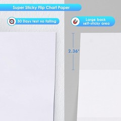 Maxtek Sticky Easel Pad 25×30 4 Pack 120 Sheets Flip Chart Paper Large