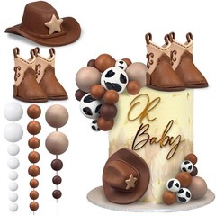 28PCS Cowboy Cake Decorations Cowboy Hat and Boot Cake Toppers Western Cowboy…