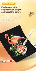 12-80 Colores Set Acrylic Paint Art Marker Pen Rock Painting for Kids Graffiti S