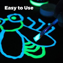 Glow in The Dark Paint Set of Green and Blue Colors (60ml/2oz each) Acrylic P…