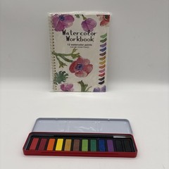Watercolor Workbooks, 12 Colors Water Color Books Paint with palette Flowers