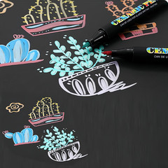 Permanent Marke Ceramics Pens 24 Colors Porcelain Paint Brush Pen for Both Glaze