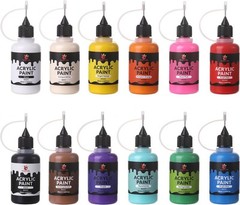 MUBYOK 1oz Matte Acrylic Paint Set with 1 Fl Oz (Pack of 12), 12 Colors