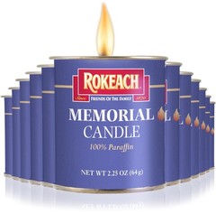 Rokeach 24 Hour Tin Candles (12 Pack) | Emergency for Small, White