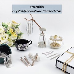 Rhinestone Trim with B7000 Glue, 1 Row 8 Yards Gold Rhinestone Fringe for Cra…