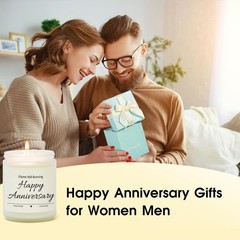 Anniversary Candle Gifts for Women Men, Romantic Gift Couple White