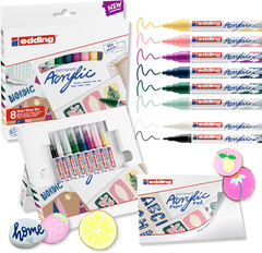 Start Easy Set – Acrylic Paint Pens, Waterproof; Fine and Medium Nib, Incl. Post