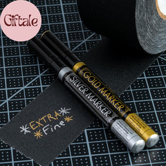 Metallic Permanent Paint Markers, 1 Each Gold & Silver, Extra Fine Point, Set of