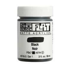 SoFlat Matte Acrylics by GOLDEN, Black, 2 fl. oz. Jar, Office Product