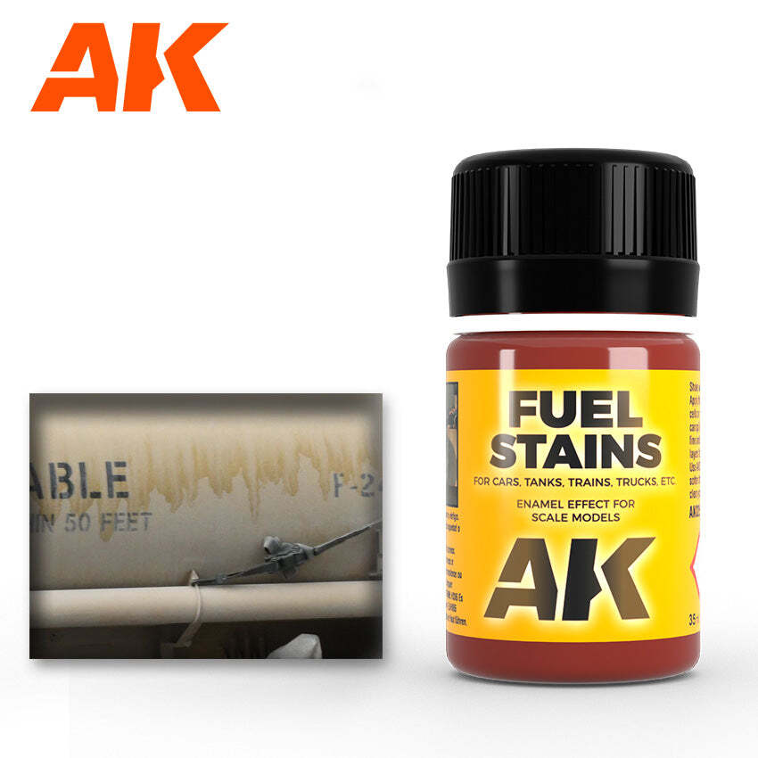 AK Interactive AK025 Weathering Fuel Stains Enamel 35ml – US