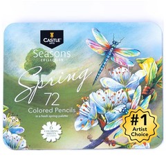 72 Spring Colored Pencils Set | Wax-Based Pencils with Soft, Smooth Cores | S