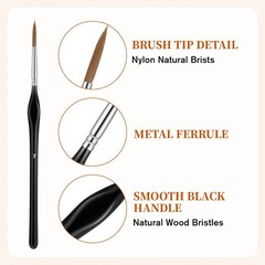 Professional 11-Piece Fine Detail Paint Brush Set for Artists and Hobbyists