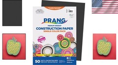 High-Quality Black Construction Paper, 50 Sheets, 9″ x 12″ for School Projects