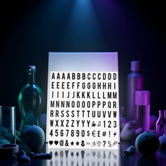A Set 104Pcs Black Cinematic Lightbox Replacement Letters & Numbers Signs Bla…