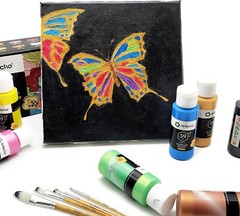 Acrylic Paint Set – 12 Metallic Colors, Glossy Finish
